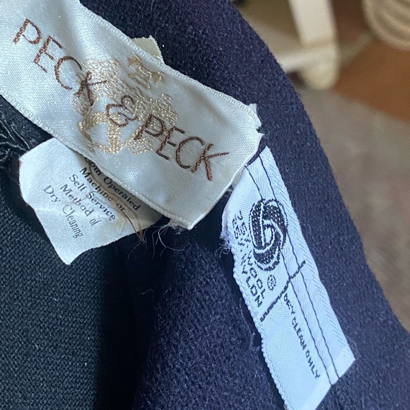 Peck & Peck Wool Flare Maxi Skirt Size 0 Navy Blue Chic Balletcore Quiet Luxury - Picture 5 of 13